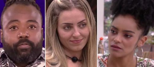 Gabi, Paula e Rodrigo no BBB19. (Fotomontagem/ TV Globo)