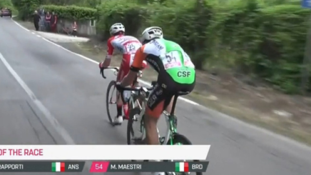 Marco Frapporti in fuga nella tappa di Frascati