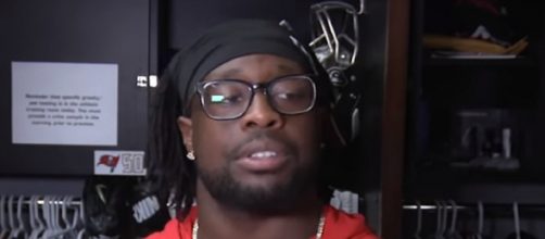 McCoy was recently released by the Buccaneers. [Image source: Tampa Bay Buccaneers/YouTube]