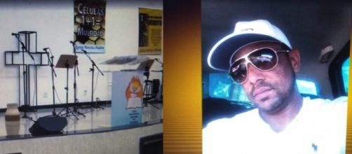 Imagens das c&acirc;meras de seguran&ccedil;a registraram o momento em que o homem chegou ao local. (Reprodu&ccedil;&atilde;o/TV Globo)