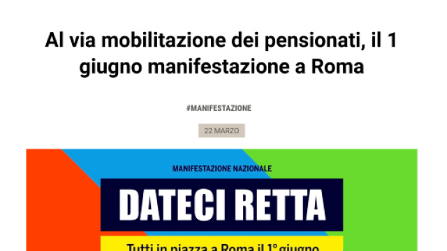 Sulle pensioni si prepara la mobilitazione: preoccupazione espressa da sindacati e comitati