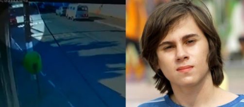 V&iacute;deo mostra exato momento em que v&iacute;tima &eacute; atingida por disparos. (Reprodu&ccedil;&atilde;o/ Record TV/ SBT)