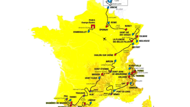 Percorso del 106&deg; Tour de France
