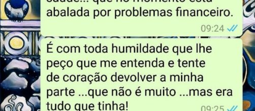 Golpista 'canta' mulher em WhatsApp ap&oacute;s aplicar golpe. (Reprodu&ccedil;&atilde;o/WhatsApp).