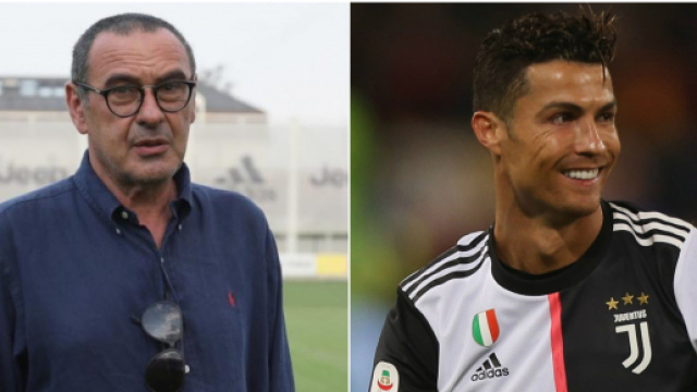 Maurizio Sarri e Cristiano Ronaldo