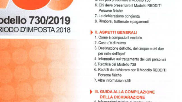 rimborsi Irpef modello 730/2019