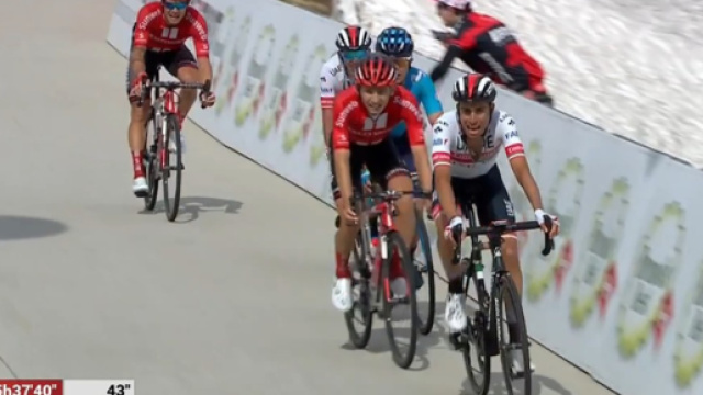 Fabio Aru sulla salita del San Gottardo