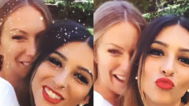 Taylor Mega ed Erica Piamonte dopo il lancio con il paracadute