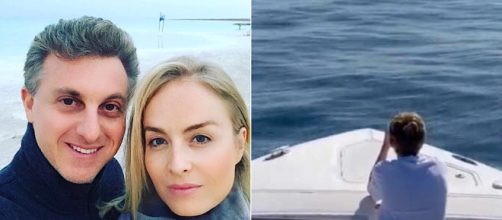 Apresentador registrou passei de lancha com a fam&iacute;lia. (Reprodu&ccedil;&atilde;o/ Instagram/ @angelicaksy/@lucianohuck)