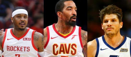 Carmelo Anthony, Kyle Korver and JR Smith are candidates to join the Lakers &ndash; image credit: NBA machines/Flickr photos (Pxilr Editor)