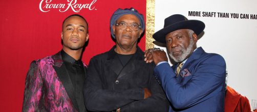 Samuel L. Jackson (centro), Jess T. Usher e Richard Roundtree (direita), Dinastia Shaft. (Arquivo Blasting News)
