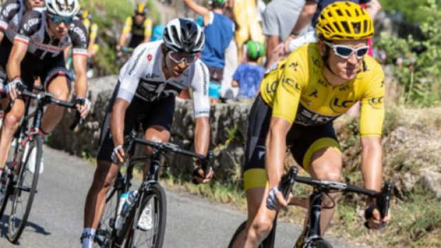 Geraint Thomas in maglia gialla al Tour de France