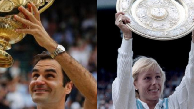 Roger Federer e Martina Navratilova, re e regina all times di Wimbledon