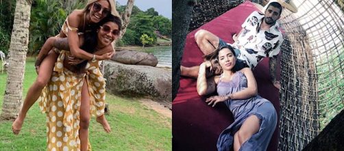 Casais posaram em fotos nas redes sociais. (Reprodu&ccedil;&atilde;o/Instagram/@ludmilla/@pedroscooby)
