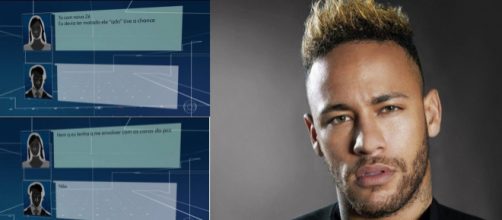 'Jornal Nacional' exibe conversa entre mulher que acusou Neymar de estupro e um advogado. (Fotomontagem/Reprodu&ccedil;&atilde;o/Instagram/Rede Globo)