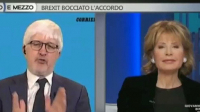 Beppe Severgnini, ospite di Lilli Gruber, fa infuriare Diego Fusaro