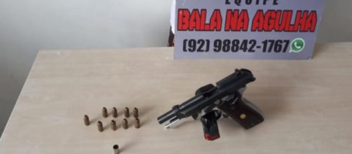 Arma foi apreendida pela pol&iacute;cia. (Divulga&ccedil;&atilde;o/Pol&iacute;cia Militar)