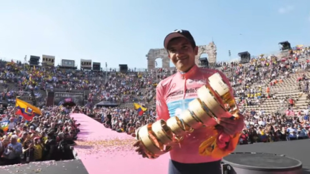 Il vincitore del Giro d'Italia Richard Carapaz