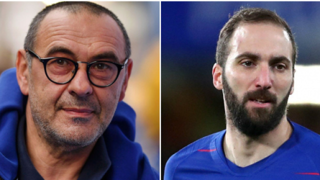 Maurizio Sarri e Gonzalo Higuain (foto: skysports.com; yearofcleanwater.org)