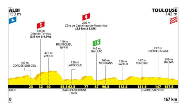 Tour de France, 11&ordf; tappa da Albi a Toulouse