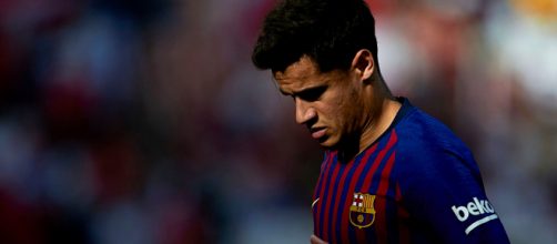 Coutinho durante un encuentro con el Bar&ccedil;a