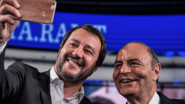 Matteo Salvini insieme a Bruno Vespa