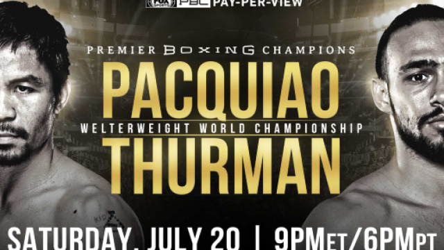 Manny Pacquiao vs Keith Thurman sabato 20 luglio a Las Vegas