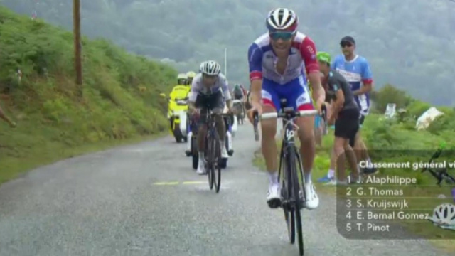 Thibaut Pinot all'attacco sulla salita finale