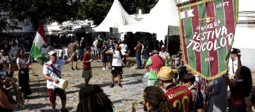 Sede das Laranjeiras lotada nos festejos de 117 anos do Fluminense. (Reprodu&ccedil;&atilde;o/Mailson Santana/fluminense.com.br)