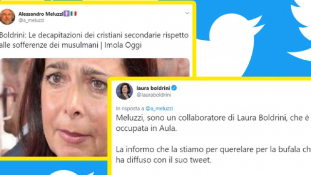 Laura Boldrini querela Meluzzi