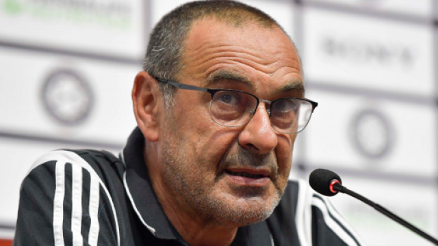 Maurizio Sarri in conferenza stampa (Foto: juventus.com)