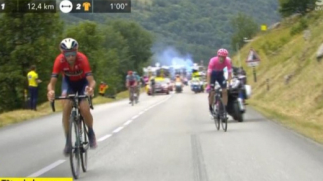 L'attacco di Vincenzo Nibali sulla salita di Val Thorens