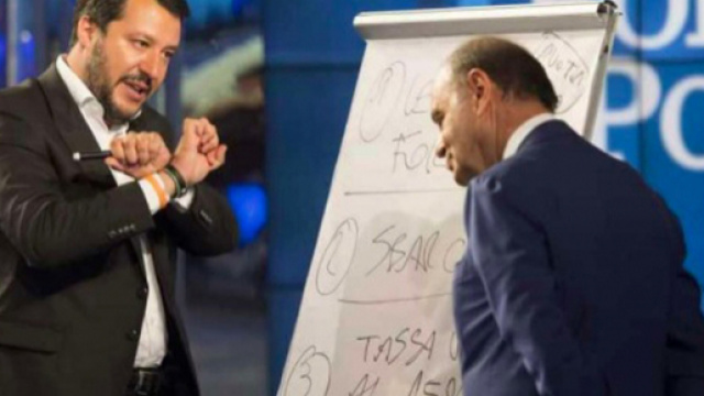 Matteo Salvini insieme a Bruno Vespa