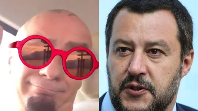 J-Ax a sinistra, Matteo Salvini a destra.