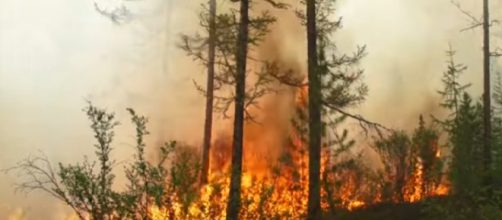 Unprecedented wildfires burn in the Arctic during heatwave. [Image source/Guardian News YouTube video]