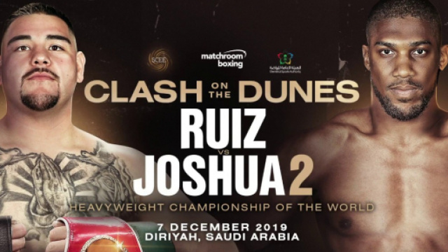 Andy Ruiz vs Anthony Joshua 2, ufficiale: rematch il 7 dicembre in Arabia Saudita