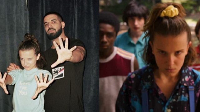 Drake, rapper, assieme a Millie Bobby Brown, attrice.