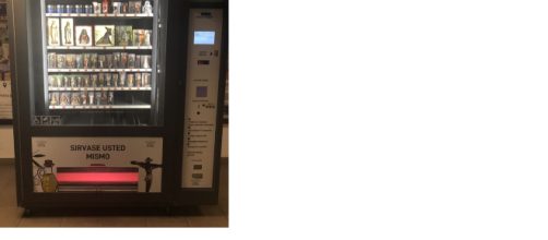 Una usuaria de la red social Twitter muestra una m&aacute;quina dispensadora extra&ntilde;a