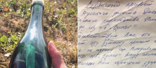 Alaskan finds fifty-year-old message in a bottle - Image credit - Tyler Ivanoff / Facebook