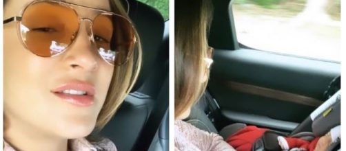 Claudia Leitte filma filha no carro, ap&oacute;s deixar a maternidade (Reprodu&ccedil;&atilde;o/Instagram/@claudialeitte)