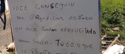 Serralheiro deixou um recado para os bandidos. (Arquivo Pessoal)