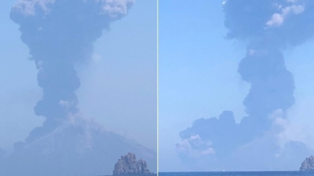 Stromboli erutta nuovamente nella notte, cenere e lapilli sulle case