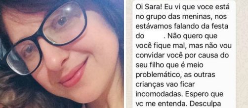 M&atilde;e de menino autista recebe mensagem negando convite. (Divulga&ccedil;&atilde;o/Sara Onori/Arquivo pessoal)