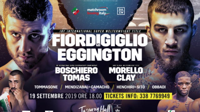 Firenze: Fiordigiglio vs Eggington, gioved&igrave; 19 settembre in streaming su DAZN