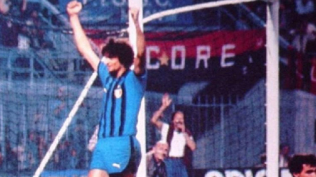 Milan-Inter 0-1, gara di Coppa Italia del 7 settembre 1980: l'esultanza di Altobelli autore del match-point