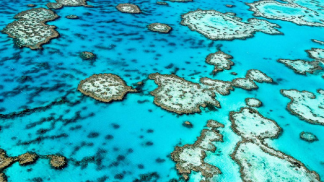 Grande Barri&egrave;re de corail vue du ciel