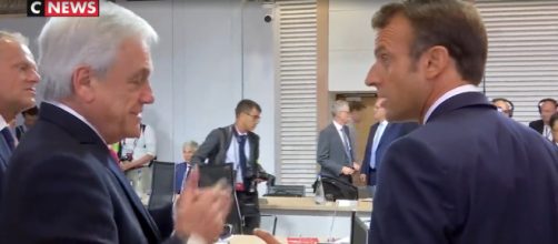 Macron aparece reclamando de Bolsonaro em v&iacute;deo. (Reprodu&ccedil;&atilde;o/CNews)