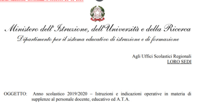 Circolare conferimento supplenze 2019, contratto con clausola