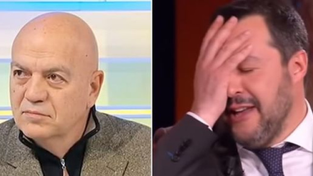 Marco Rizzo, segretario del Partito Comunista, e Matteo Salvini della Lega.