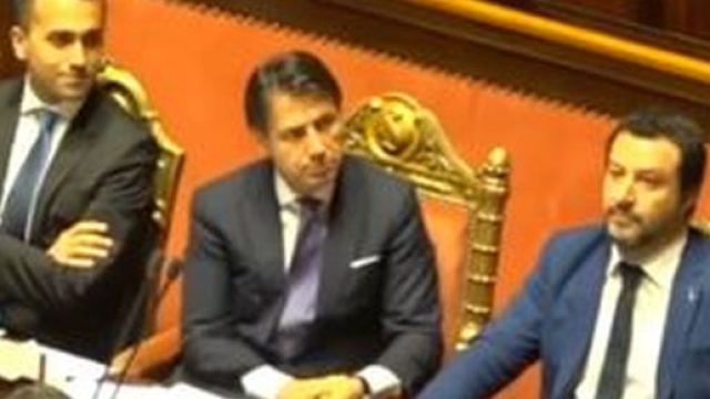 Luigi Di Maio, Giuseppe Conte e Matteo Salvini ai tempi del governo Lega-M5S.
